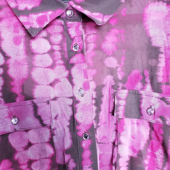 Sheer blouse with camisole and crystal buttons - Picture 1 of 7